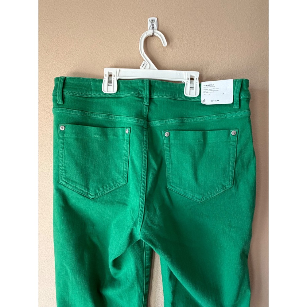 J. Jill Authentic Fit Slim Ankle Jeans Green Sweetgrass Size 6 NWT 272101